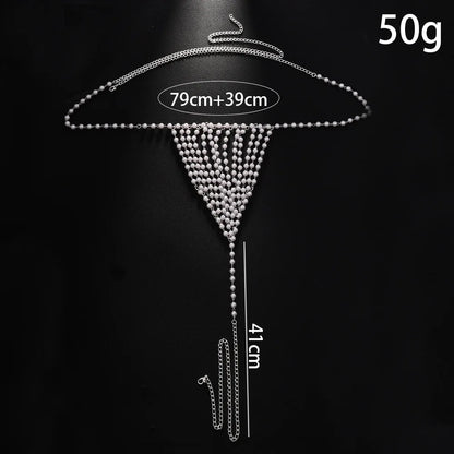 Stonefans New Rave Perle Schmuck Zubehör Taille Kette Mode 2025 Sommer Club Sexy Tanga Höschen G String Bikini Frauen Geschenk
