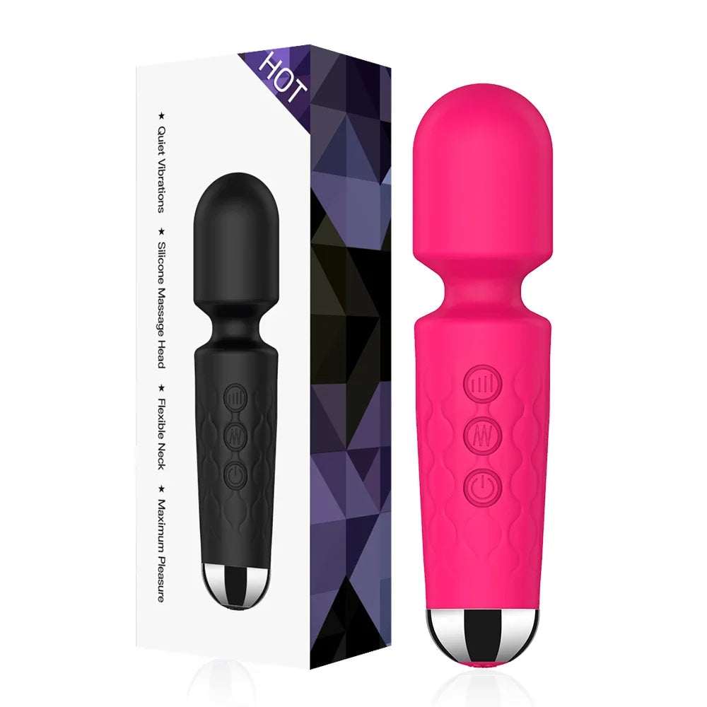 Vibrador AV potente de 20 velocidades para mujeres, estimulador de clítoris, punto G y pezón, varita mágica, consolador, masturbación femenina, juguetes sexuales para adultos.