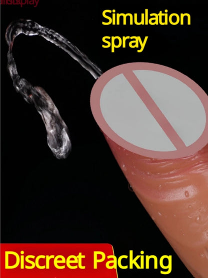 Dildos con chorros, eyaculación a través del escroto, pene con chorros, pene realista, orgasmos vaginales femeninos.