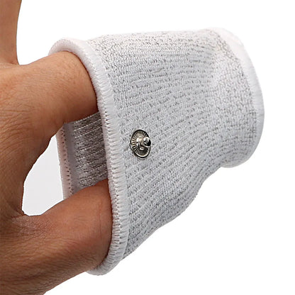 BDSM Elektroschock Leitfähige Faser Penishülle E-Stim Hodensackringe Elektrisches Spiel Penistherapie Vergrößerung Männliche Sexprodukte