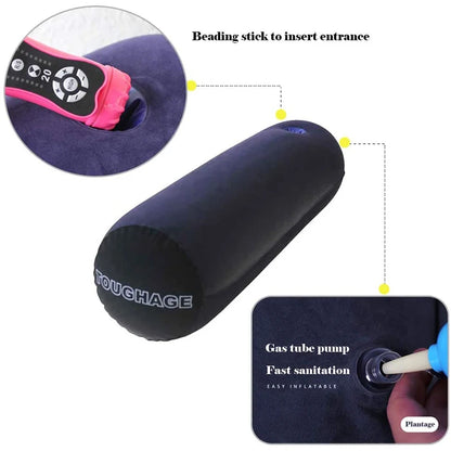 Weibliches Masturbationskissen, Sexspielzeug für Paare, Unterstützung bei Sexpositionen, multifunktionales, tragbares, zylindrisches Kissen mit Lochvibrator