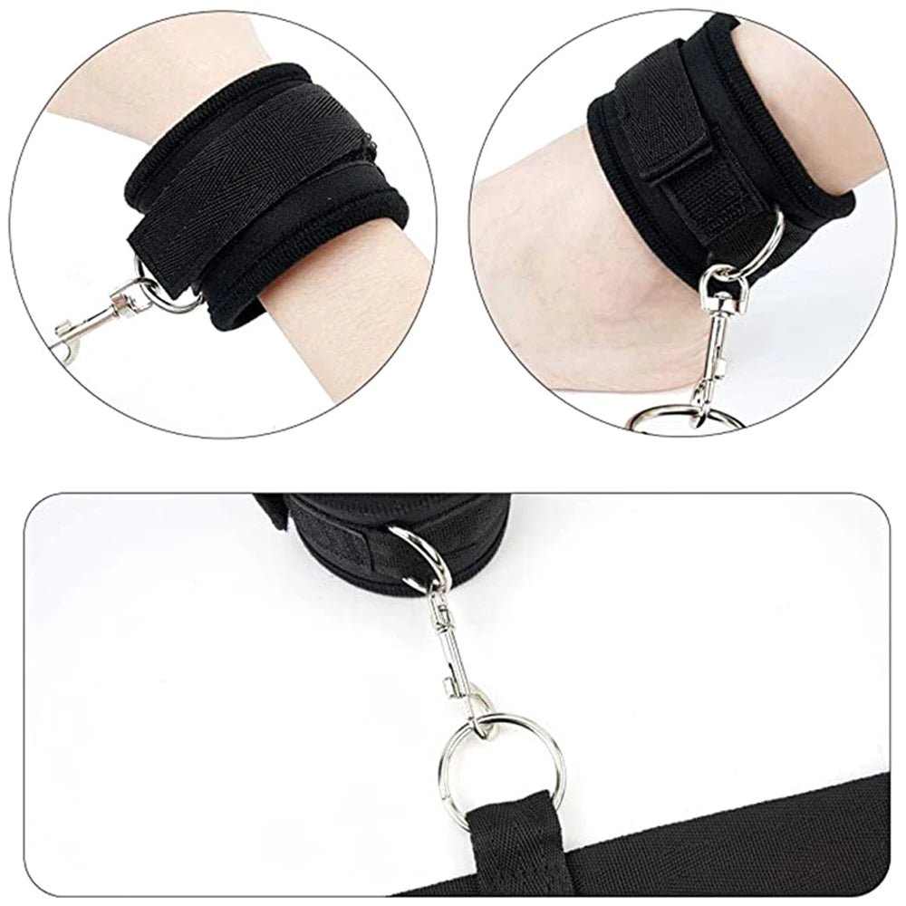 Kits de juguetes sexuales BDSM para adultos, juegos eróticos, máscara de bondage, esposas de plumas, esposas de tobillo y ataduras para parejas, accesorios sexuales para mayores de 18 años.