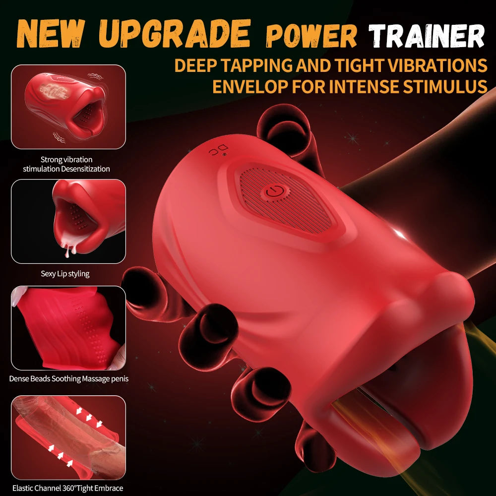 Männliches Sexspielzeug für Männer, Sexspielzeug für Erwachsene, männlicher Masturbator mit 9 Vibrationsmodi, kraftvolles vibrierendes Penis-Trainingsgerät, männliches Sexspielzeug