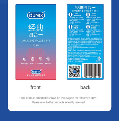 Durex Condoms Mixed pack Penis Cock Sleeve Intimate goods Natural Latex Smooth Lubricated for Adult Condoms for men