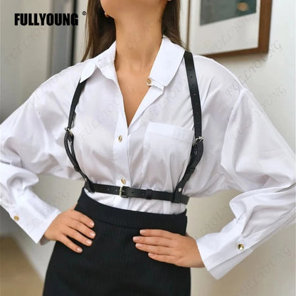 BDSM Leder Body Harness für Frauen Sexy Bondage Dessous Strumpfband Gürtel Erotik Harness Frau Käfig Taille Hosenträger Gothic Kleidung