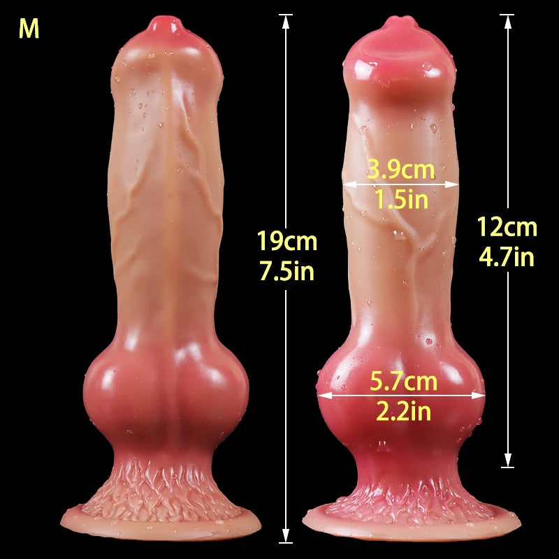 Consolador de perro/consolador enorme de animal realista con ventosa, tapón anal grande, pene gigante monstruoso, suministros para adultos para hombres y mujeres