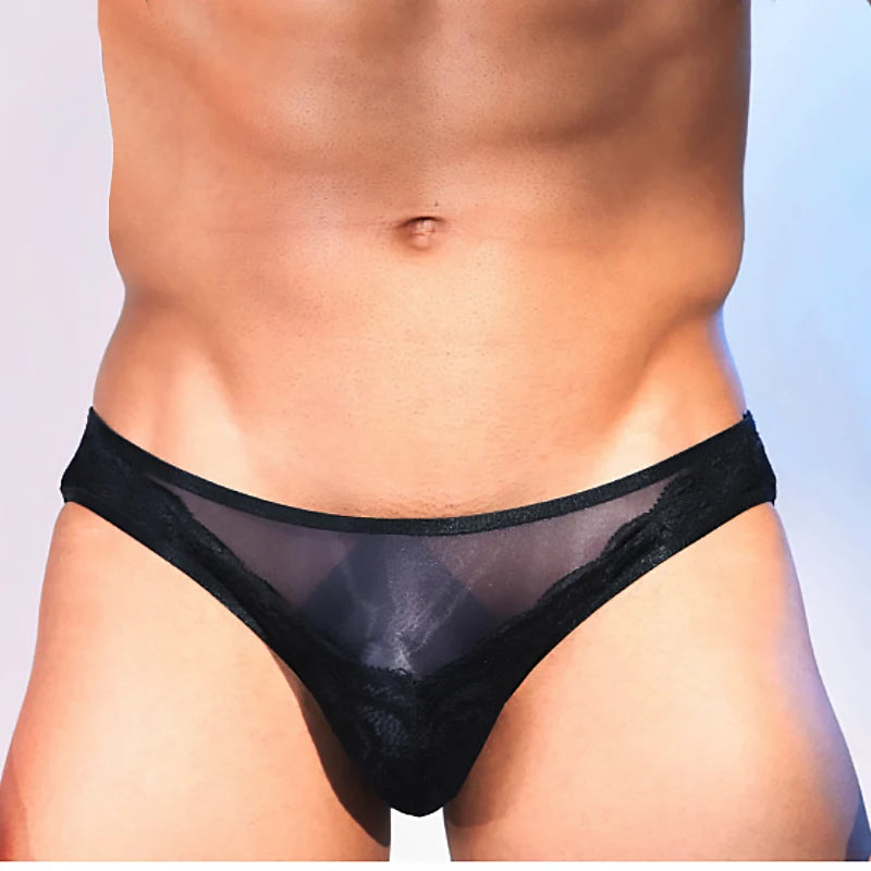 98 Lencería Sexy con entrepierna frontal de encaje Para Hombre, ropa interior fina y transpirable, bragas Sissy GAY, Juguetes Sexuales Para Hombre, lencería masculina