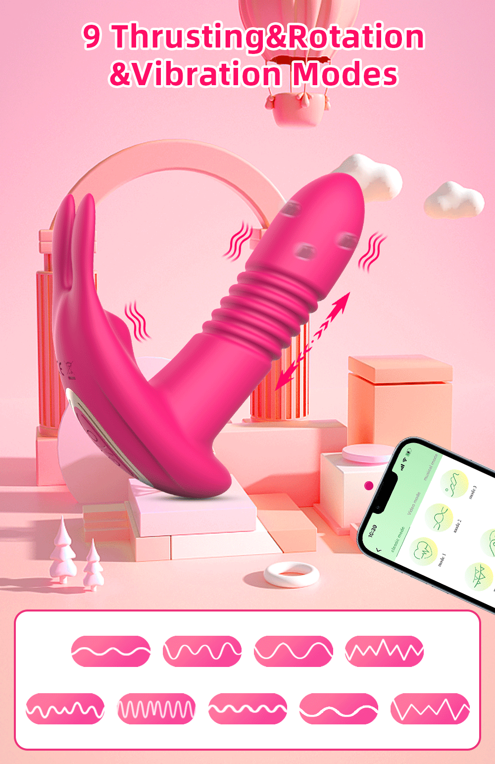 Vibrador vaginal con control por Bluetooth para masturbación femenina, estimulador de clítoris, vibrador portátil, productos eróticos para adultos.