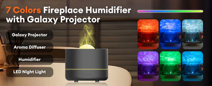 2025 New Model Starry Sky Projection Aroma Diffuser USB Plug-in Seven-color Romantic Atmosphere Lamp Humidifier