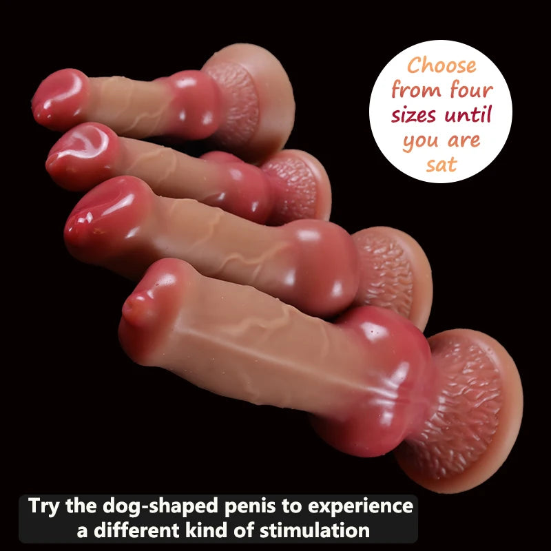 Consolador de perro/consolador enorme de animal realista con ventosa, tapón anal grande, pene gigante monstruoso, suministros para adultos para hombres y mujeres
