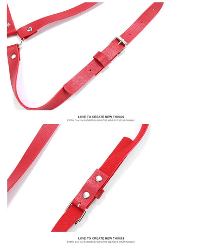 Arnés gótico BDSM de cuero sintético para glúteos y ligas, conjunto de lencería sexy para mujer, arnés de piernas para bondage corporal BDSM, conjuntos eróticos fetiche
