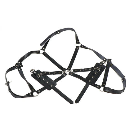 Kits de bondage BDSM, correas de sujeción con esposas en el trasero, esposas traseras para mujeres, juegos sexys para parejas, juguetes sexuales ajustables