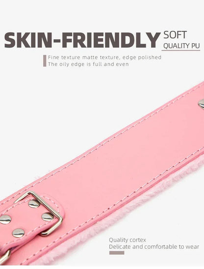 Kits BDSM de cuero sexy para parejas, exóticos, 7 piezas de peluche, juego de bondage sexual, esposas, juegos sexuales, látigo, mordaza, pinzas para pezones, juguetes sexuales.