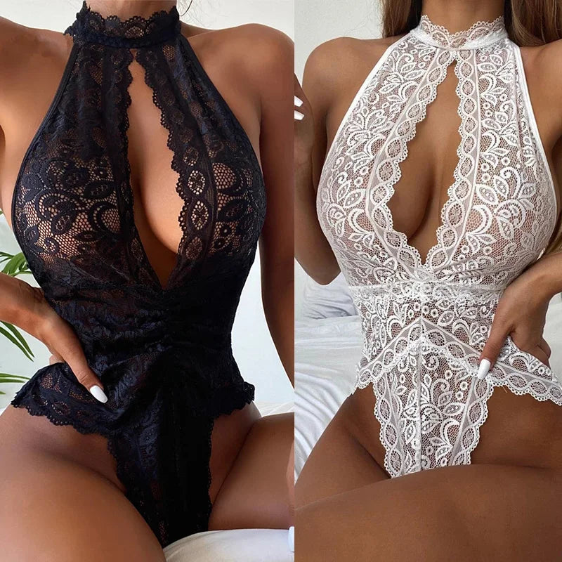 Sexy Dessous Für Sex Frau Porno Dessous Erotische Hohl Unterwäsche Babydoll Weibliche Kostüm Spitzenkleid Mujer Sexi Exotische