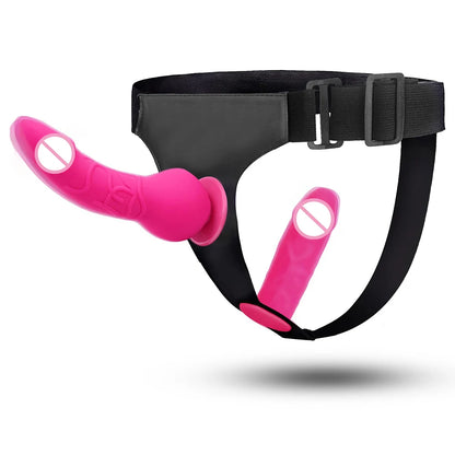 Double Strapon Dildo Dual Penetration Penis with Belt,Sexual Harness with Double Penis for Adults,Sexy You for Women Lesbian