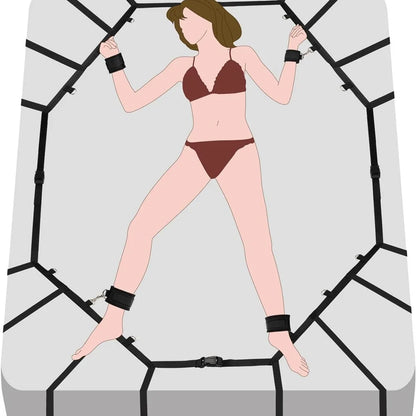 Esposas sexuales para ataduras de cama BDSM, esposas para tobillos, kit sexual sádico para esclavos SM, juego sexual para parejas, kit de herramientas para adultos mayores de 18 años, juguetes sexuales