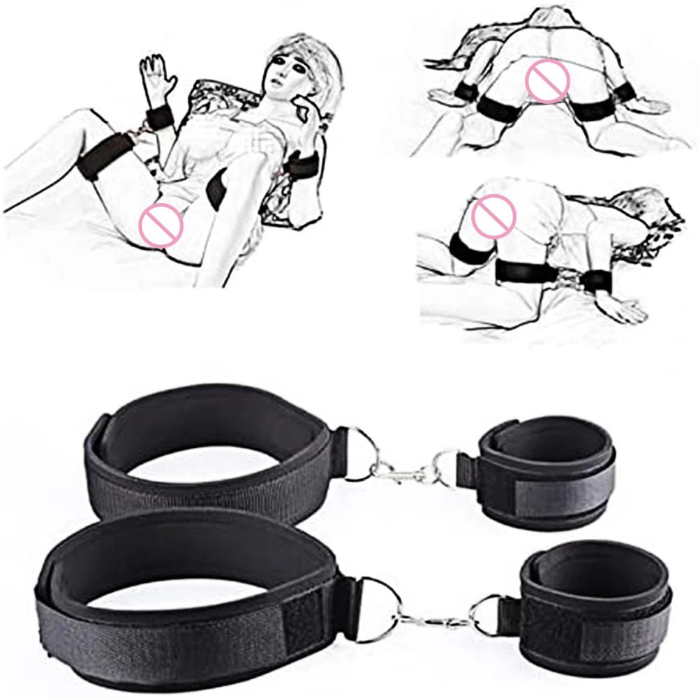 BDSM Erwachsene SM Sex Restraint Handschellen Slave Tools Bdsm Sexy Handgelenk bis Fußfesseln Offenes Bein Handspielzeug Bondage Für Paare 18+