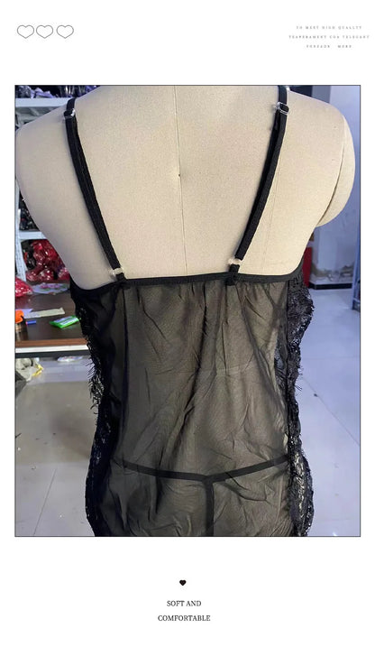 Große Größe Sexy Nachthemd Sex Anzug Spitze Perspektive Fett Sexy Sex Unterwäsche Sexy Dessous Sex Tols für Mädchen Plus Größe Dessous