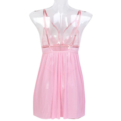 Lencería sexy para mujer, ropa interior erótica transparente, camisón con tanga, ropa de dormir