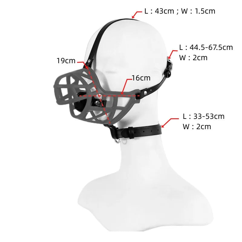 BDSM-Gesichtsmaske aus hohlem Netzgewebe mit offenem Mund und Ballknebel für Fetisch-Sklaven für Paare, Spiele für Erwachsene, Bondage-Fesseln, Cosplay-Sexspielzeug