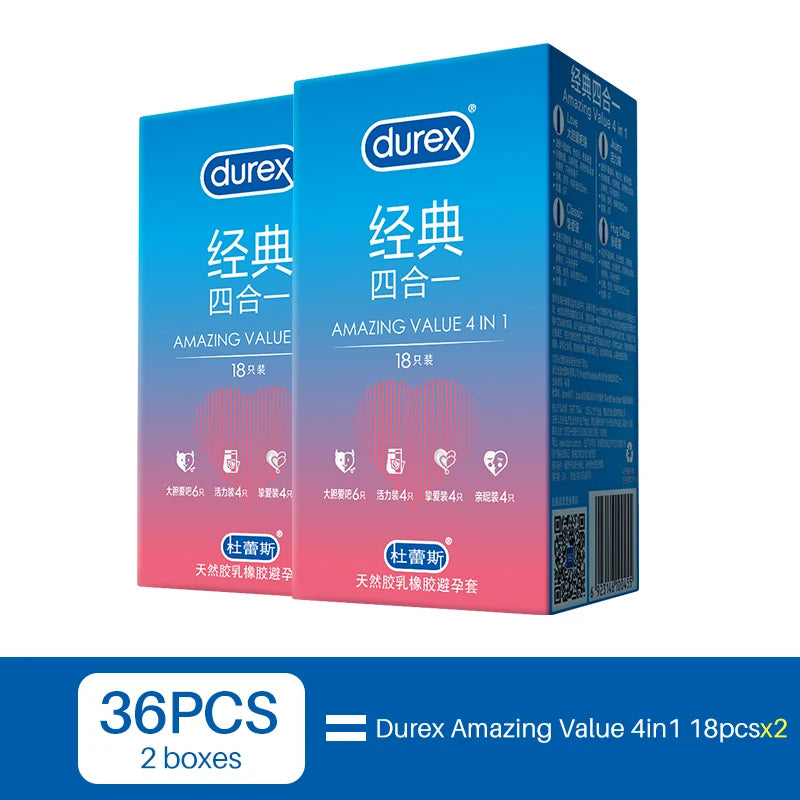 Durex Condoms Mixed pack Penis Cock Sleeve Intimate goods Natural Latex Smooth Lubricated for Adult Condoms for men