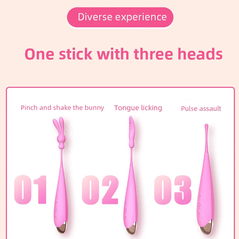 Vibrator 3 Köpfe 7 Frequenz Nippel Vagina Massager G-Punkt Klitoris Vergnügen Orgasmus Stimulator Sex Spielzeug für Frauen