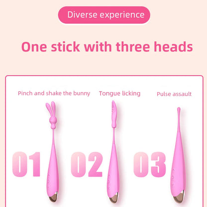 Vibrator 3 Köpfe 7 Frequenz Nippel Vagina Massager G-Punkt Klitoris Vergnügen Orgasmus Stimulator Sex Spielzeug für Frauen