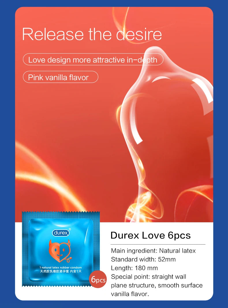 Durex Condoms Mixed pack Penis Cock Sleeve Intimate goods Natural Latex Smooth Lubricated for Adult Condoms for men