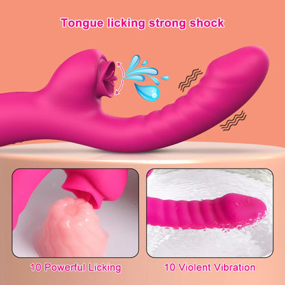 Vibrador para lamer la lengua 2 en 1, juguetes sexuales para mujeres adultas, consoladores, vibradores, estimulador de clítoris con 20 velocidades, producto sexual.