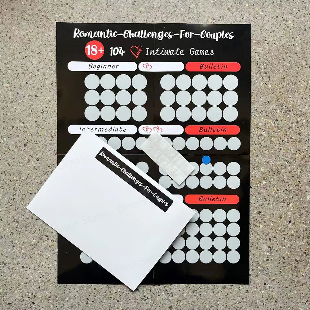 ¡Desafío de intimidad para parejas, edición avanzada! ¡104 carteles íntimos sorpresa para rascar para parejas!