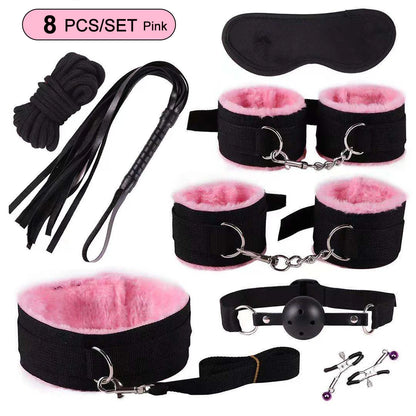 BDSM Sexy Kits Plüsch Sex Bondage Gear Handschellen Sex Spiele Peitsche Knebel Spielzeug für Erwachsene Exotisches Zubehör Sexspielzeug für Paarzubehör