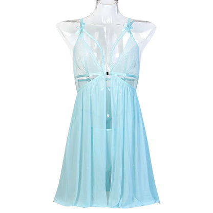 Lencería sexy para mujer, ropa interior erótica transparente, camisón con tanga, ropa de dormir