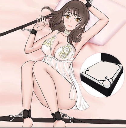 Esposas sexuales para ataduras de cama BDSM, esposas para tobillos, kit sexual sádico para esclavos SM, juego sexual para parejas, kit de herramientas para adultos mayores de 18 años, juguetes sexuales