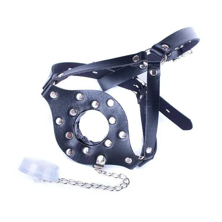 BDSM Schwarzer Mundknebel mit Deckel Sklave Erotikspiel für Erwachsene Erotisches Sexspielzeug Bettfesseln Sexprodukte für Paare SM-Spielzeug