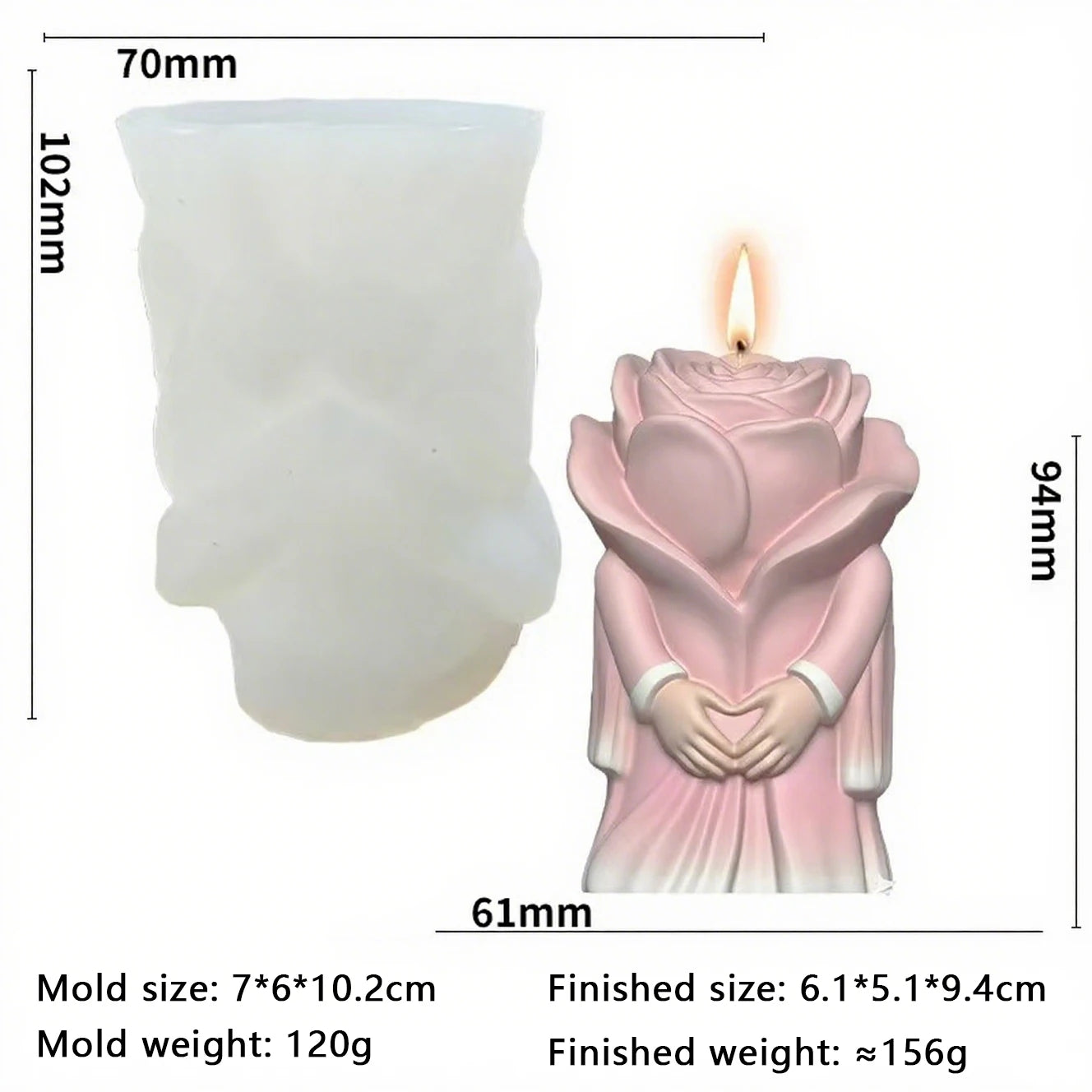 Molde romántico de silicona con forma de rosa para hacer tú mismo, cera de vela, piedra aromática, artesanía, regalo de boda, decoración del hogar, adorno de San Valentín