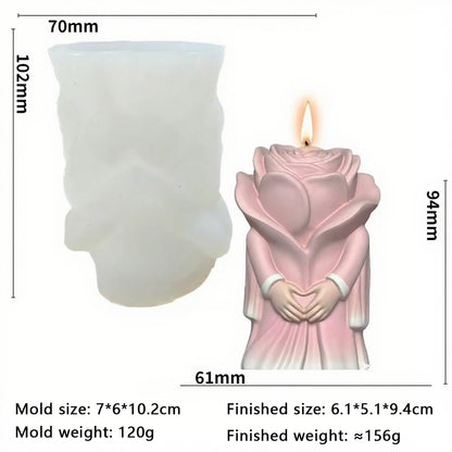 Molde romántico de silicona con forma de rosa para hacer tú mismo, cera de vela, piedra aromática, artesanía, regalo de boda, decoración del hogar, adorno de San Valentín