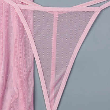 Lencería sexy para mujer, ropa interior erótica transparente, camisón con tanga, ropa de dormir