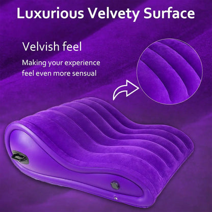 Sexy curvaceous sex pillows, sex toys, sex sofas are used for posture support. Couples' BDSM with handles bedroom sex furniture.