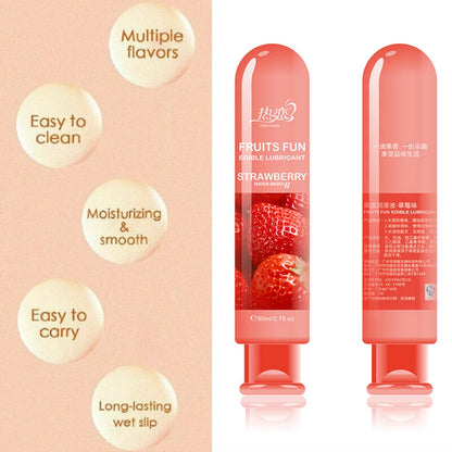 Lubricante con sabor a fruta para sex shop, lubricante vaginal, lubricante a base de agua, lubricante anal gay, lubricante sexual de 80 ml, juguetes sexuales para adultos.