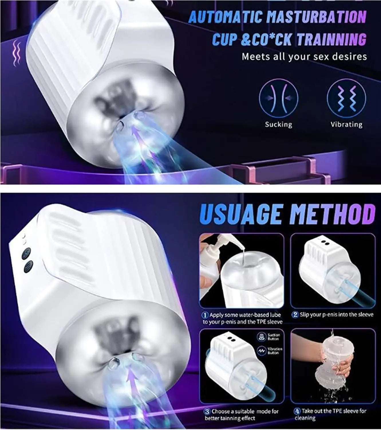 Sexspielzeug für Männer Männliche Masturbation realistische Vagina, rotierendes Muster der Penisstimulation Oralsexmaschine Sexspielzeug für Erwachsene