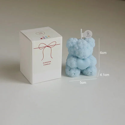 Cute Rose Bear Candle Romantic Cute Soy Wax Aromatherapy Small Scented Relaxing Birthday Wedding Party Gift Home Decor