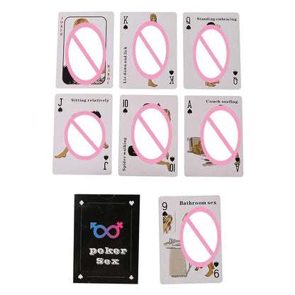English Sex Posture Poker Cards Couple Bedroom Flirting Game Adult Intimate Play Cards Fun Interaction Easy to Use Couple Game