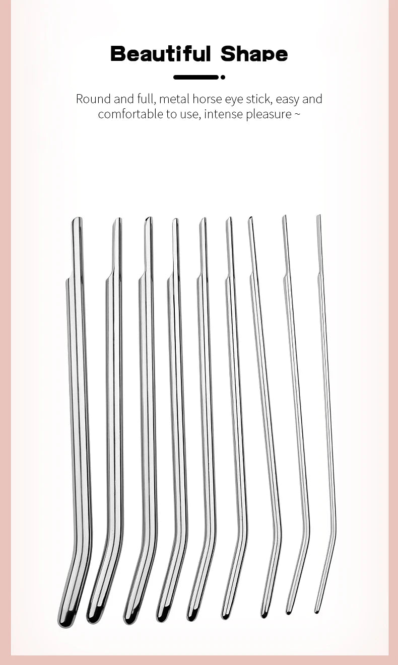 Juguetes sexuales para adultos para hombres, dilatadores de pene, catéteres de acero inoxidable con cabeza lisa, dilatadores uretrales.