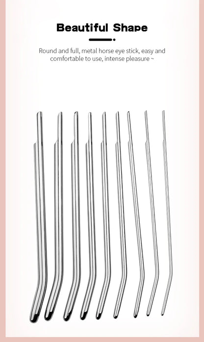 Juguetes sexuales para adultos para hombres, dilatadores de pene, catéteres de acero inoxidable con cabeza lisa, dilatadores uretrales.