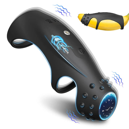 Anillo vibrador para pene, juguetes sexuales para hombres, pareja, retardante de eyaculación, castidad, escroto, testículos, masajeador masculino, vibrador, gay