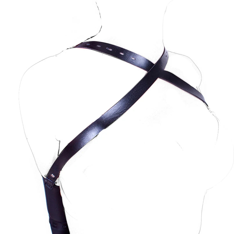 BDSM Sex Bondage Armbinder, Zwangsjacke hinter dem Rücken, SM Leder Armbinder Fessel, abschließbarer Sklavenhandschuh mit Schultergurt