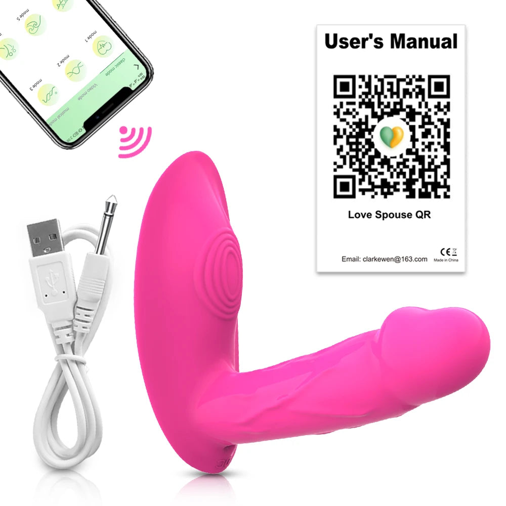 Vibrador vaginal con control por Bluetooth para masturbación femenina, estimulador de clítoris, vibrador portátil, productos eróticos para adultos.