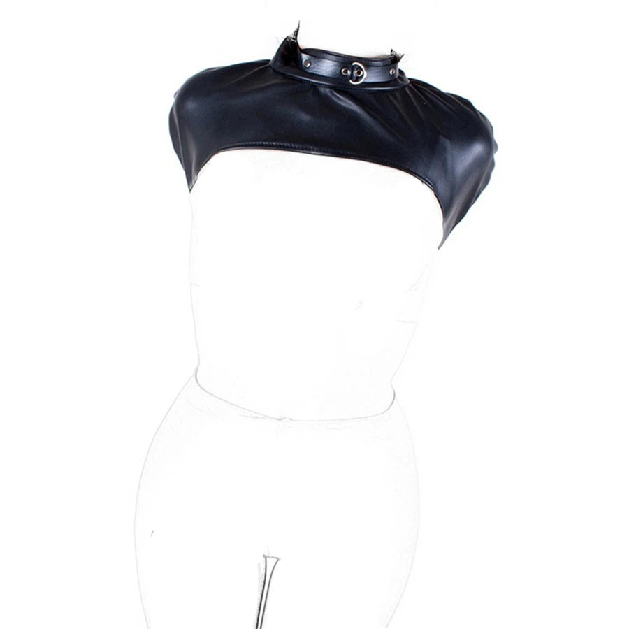 BDSM Sex Bondage Armbinder, Zwangsjacke hinter dem Rücken, SM Leder Armbinder Fessel, abschließbarer Sklavenhandschuh mit Schultergurt