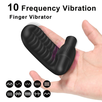 10 frequency Finger Sleeve Vibrators For Women Clitoris Stimulator Vaginal Licks Anal Plug Female Masturbator Sex Toys Couples