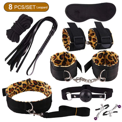BDSM Sexy Kits Plüsch Sex Bondage Gear Handschellen Sex Spiele Peitsche Knebel Spielzeug für Erwachsene Exotisches Zubehör Sexspielzeug für Paarzubehör
